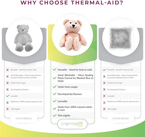 Miniatura 3 de Thermal-Aid Zoo Animals - Bella The Pink Bear - Animales de peluche terapéuticos calentables para niños - Terapia caliente y fría - Paquete de hielo