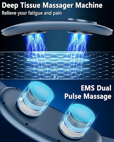 Miniatura 3 de Masajeador de espalda con calor, almohadilla térmica portátil inalámbrica para aliviar el dolor de espalda, tejido profundo, masajeador inferior