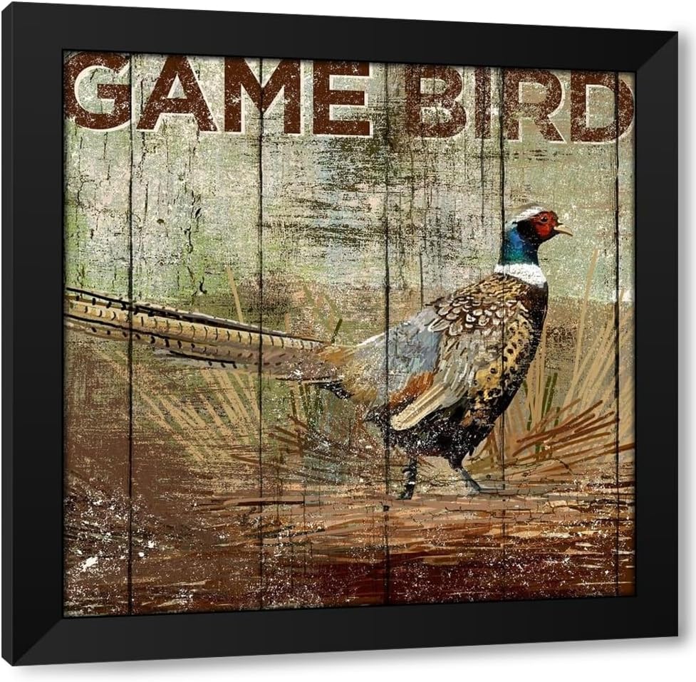 ArtDirect - Open Season Pheasant 20x20 Black Modern Framed Art Print Titled: Art Licensing Studio