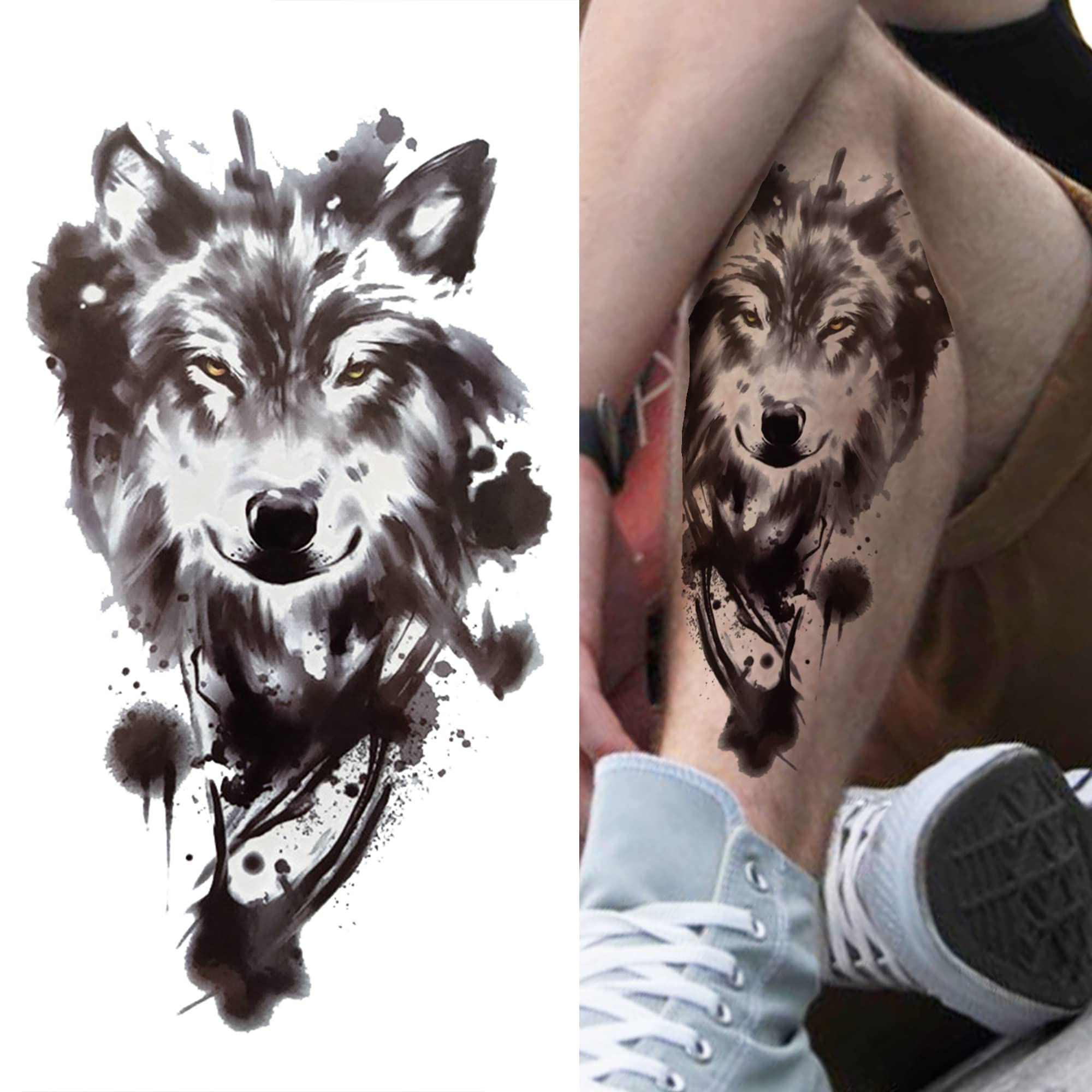 Lot 11 Tatouages Temporaires Homme/femme - Motifs Croix, Lion, Tigre, Rose, Bras