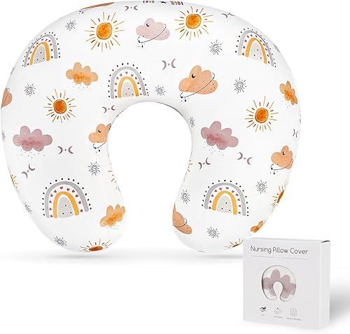 Funda de almohada de lactancia, funda de almohada de lactancia para bebés, niñas y niños, suave y transpirable, arcoíris bohemio (solo funda)