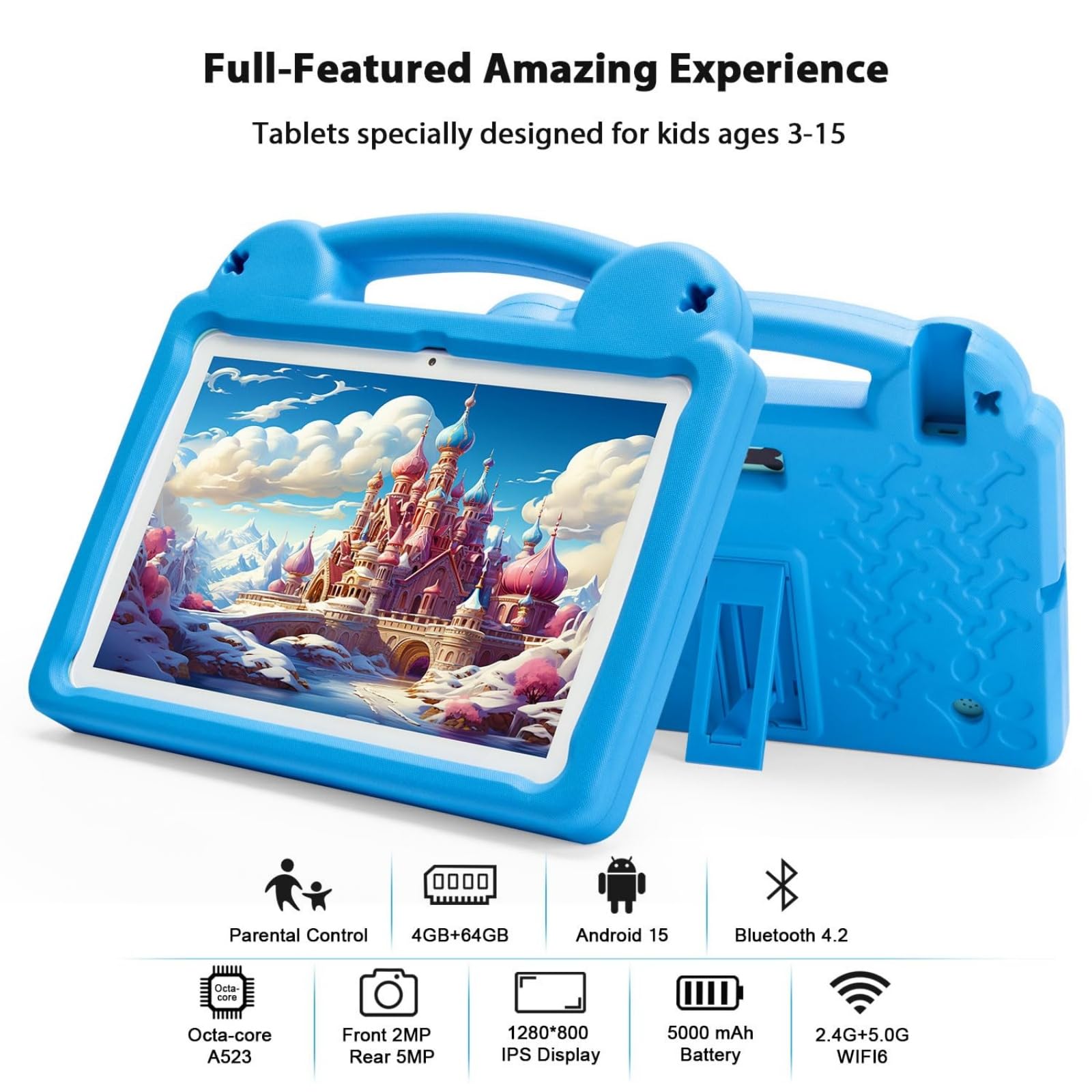 Kids Tablet 10 Zoll Android 13 mit Kinderschutz und Augenschutz - Dettaglio