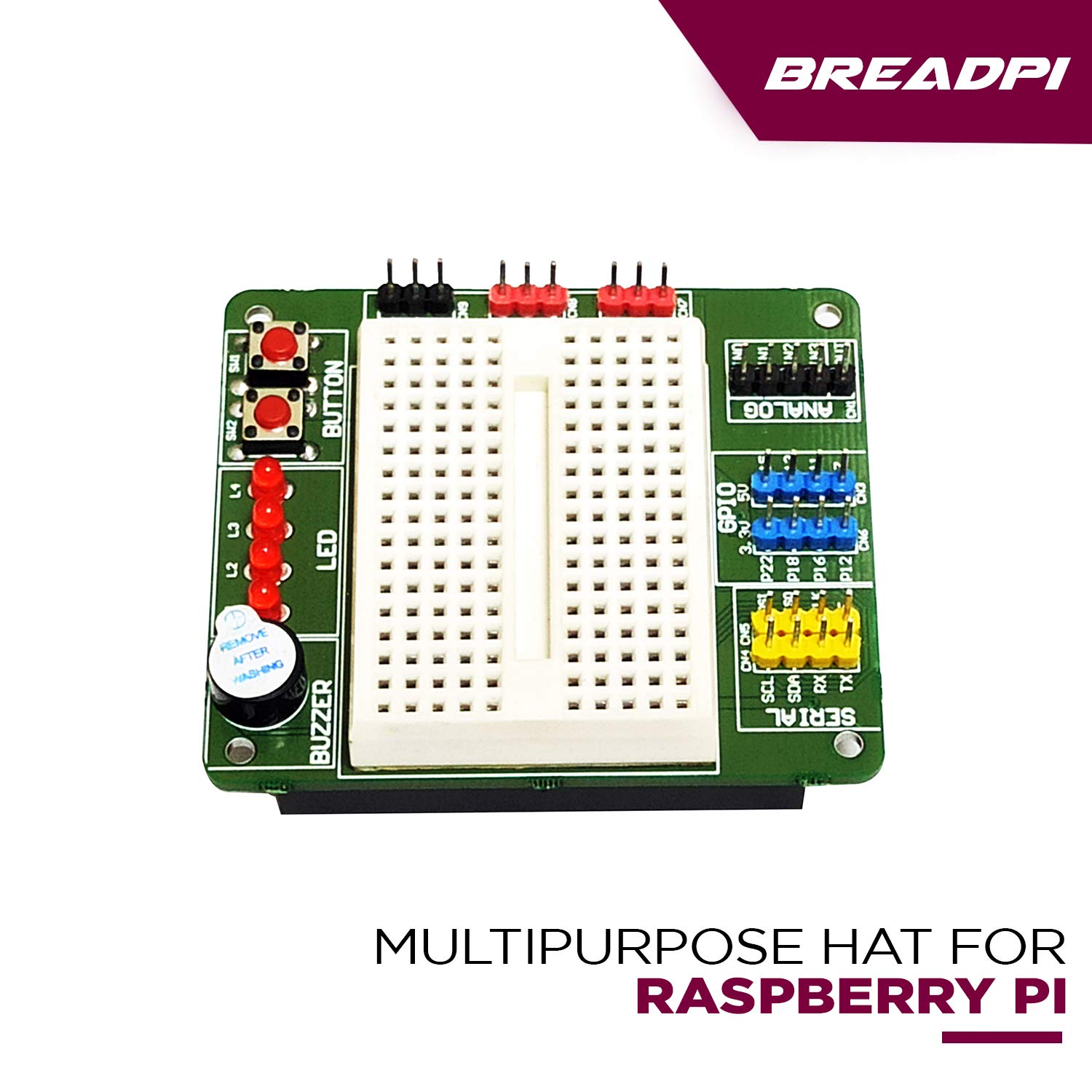 Sb Components - Kit Raspberry Pi 4 con BreadPi e libro di formazione (Raspberry Pi 4, custodia protettiva, alimentatore, cavo micro HDMI e scheda MicroSD da 32 GB) Custodia trasparente. 2 GB di RAM
