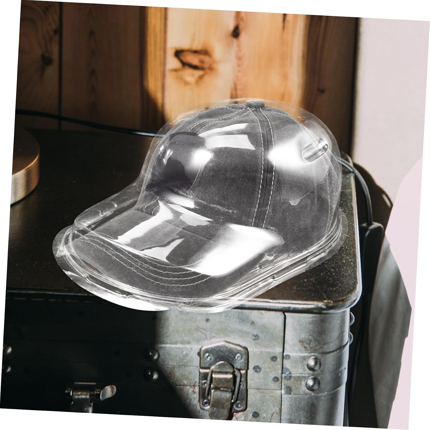 1 set Baseball Cap Storage Box Transparent Hat Display Stand with Support for Home and Store Use Protection Against Deformation for Baseball Caps