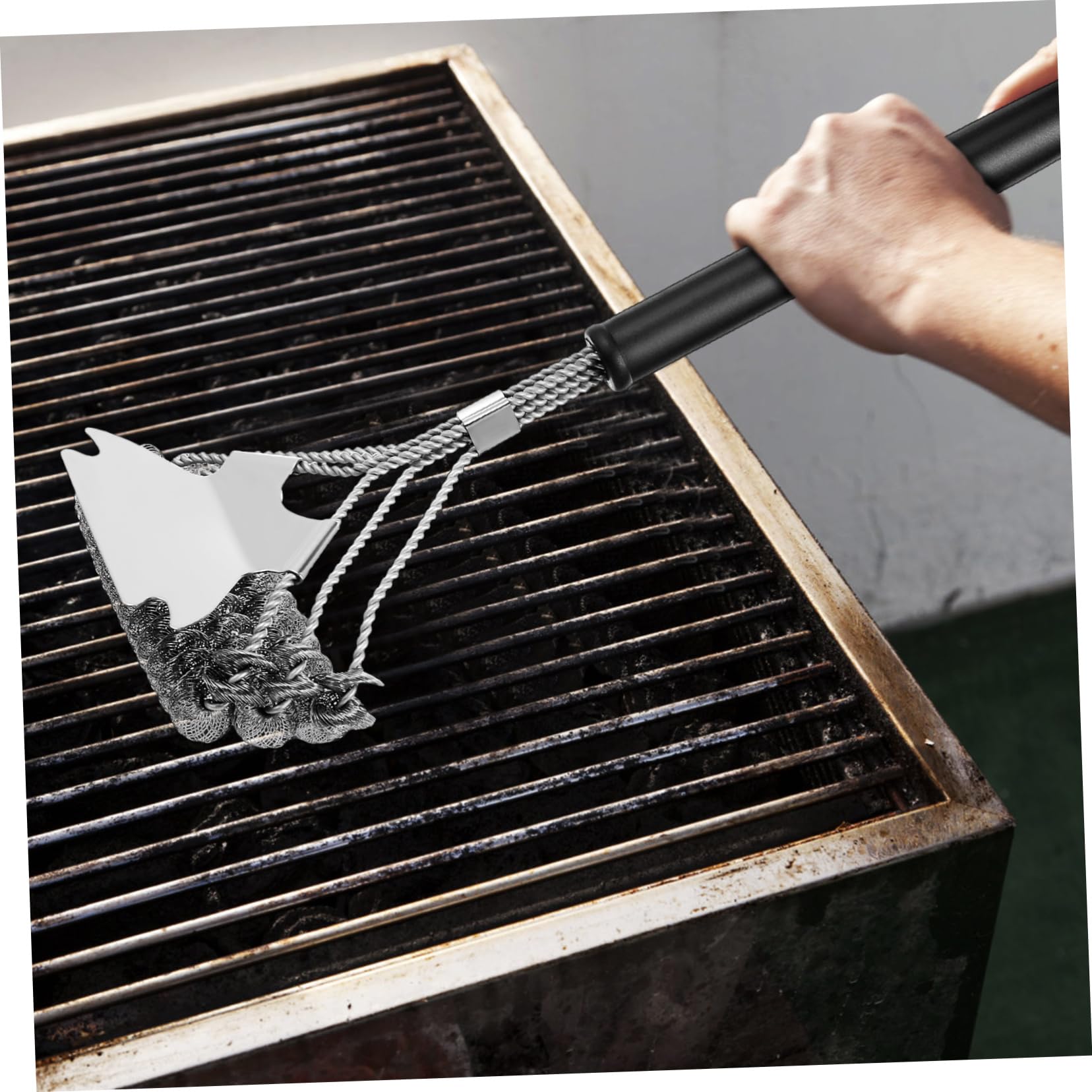 Abaodam 2pièces Lot de Brosses De Nettoyage pour Barbecue Brosse Métallique pour Barbecue Extérieur avec Têtes Différentes Et Poils Acier