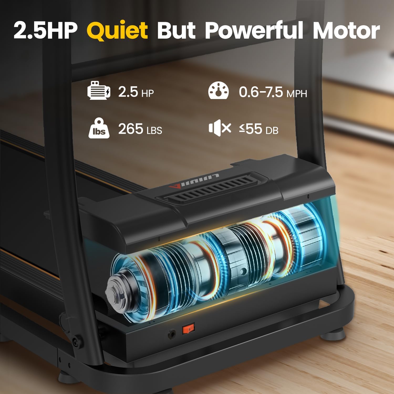 LIJIUJIA Treadmill for Home Small, Treadmill with Incline,3.0HP Portable Treadmill for Home/Office, Easy Assembly Fitness Running Jogging Machine with Speakers for Home Use, 12 Preset Programs