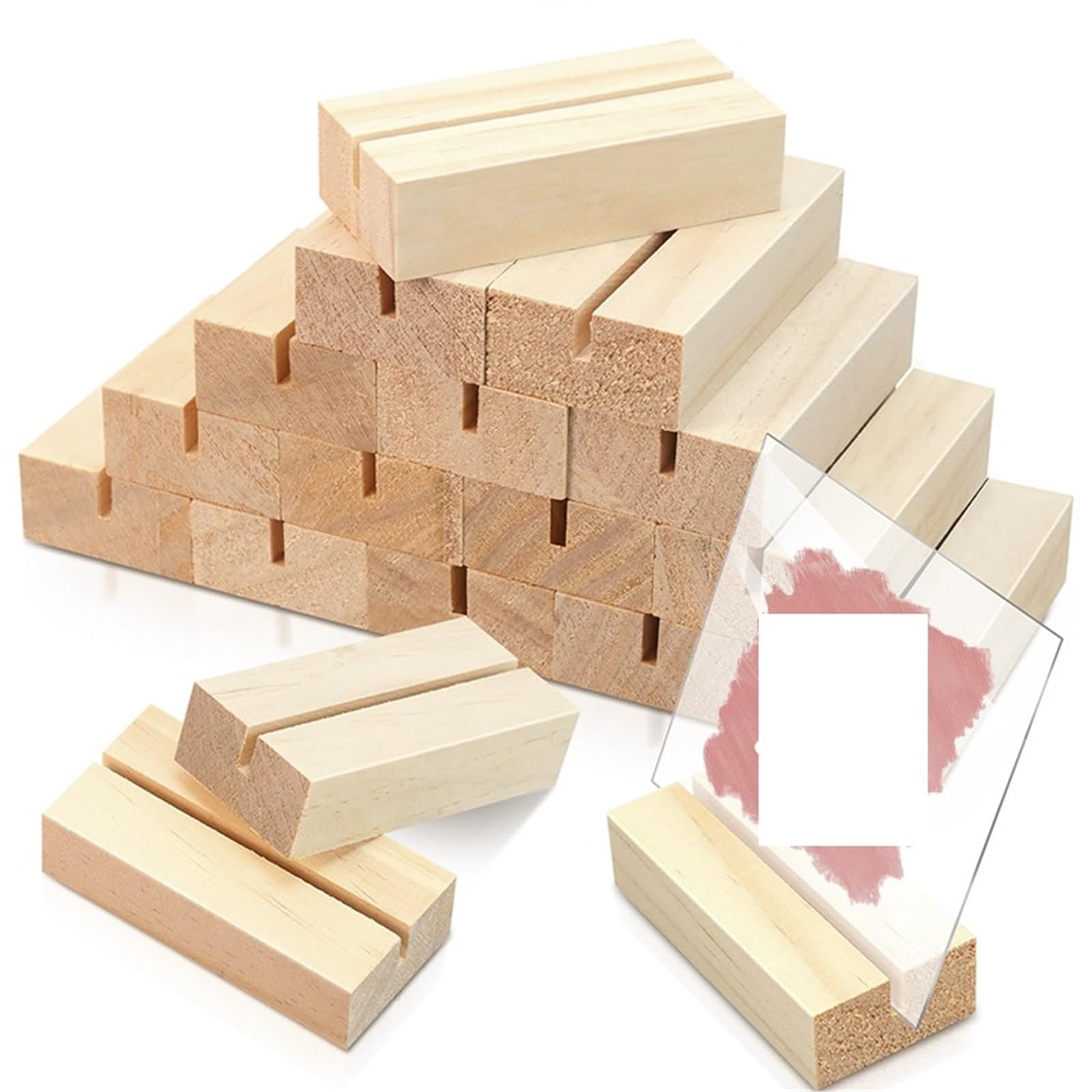 Soporte for números de mesa, 5/10/20 piezas, soportes for tarjetas de lugar de madera, soportes for números de mesa, soportes de madera for carteles, nombre for fiesta(10pcs)