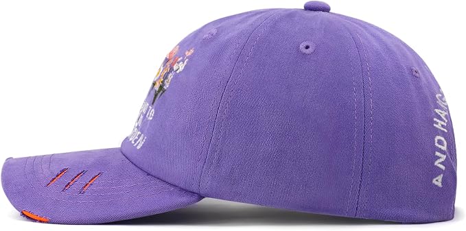Gorra de béisbol bordada ajustable de algodón lavado miniatura 3