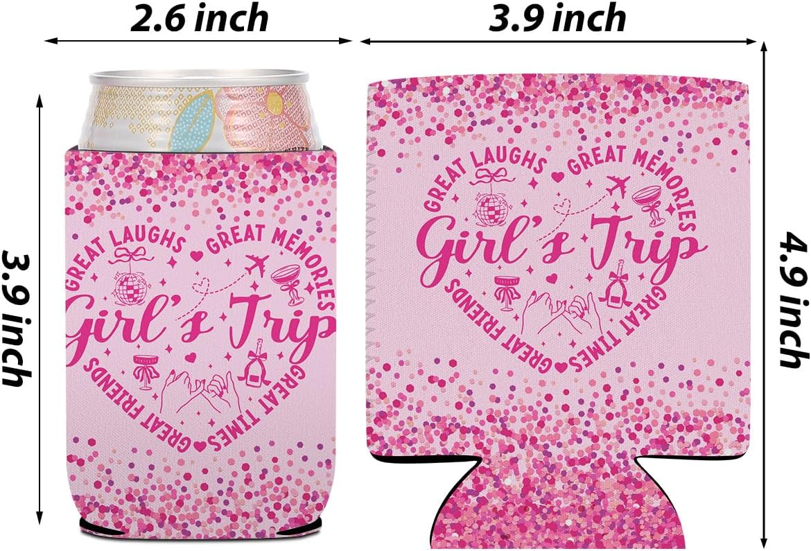 4Pcs Girl Trip 2026 Can Cooler Girls Trip Gifts Favors, Girls Weekend Gifts image 2