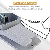Vista 4 de Interruptor de pie para herramientas eléctricas, interruptor de pedal de pie de 250 V 10 A, con protección, resistente al aceite y resistente al
