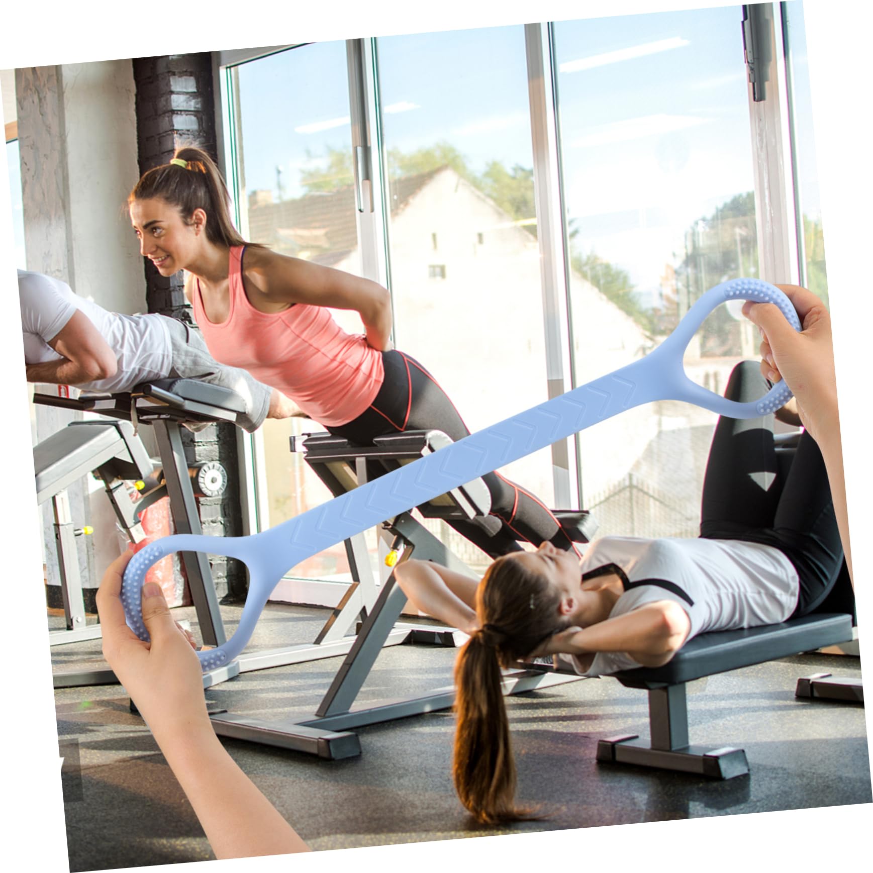 SUPVOX Figura 8 tenditore fasce per esercizi fasce fitness fascia elastica gruppo musicale bande di resistenza dell'allenamento cinghia elastica per yoga Gel di silice Sky-blue