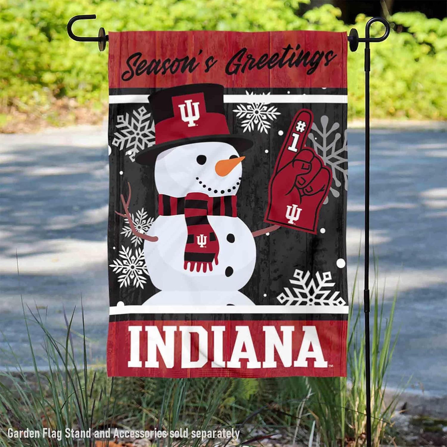 Indiana Hoosiers Holiday Winter Snow Garden Banner Flag