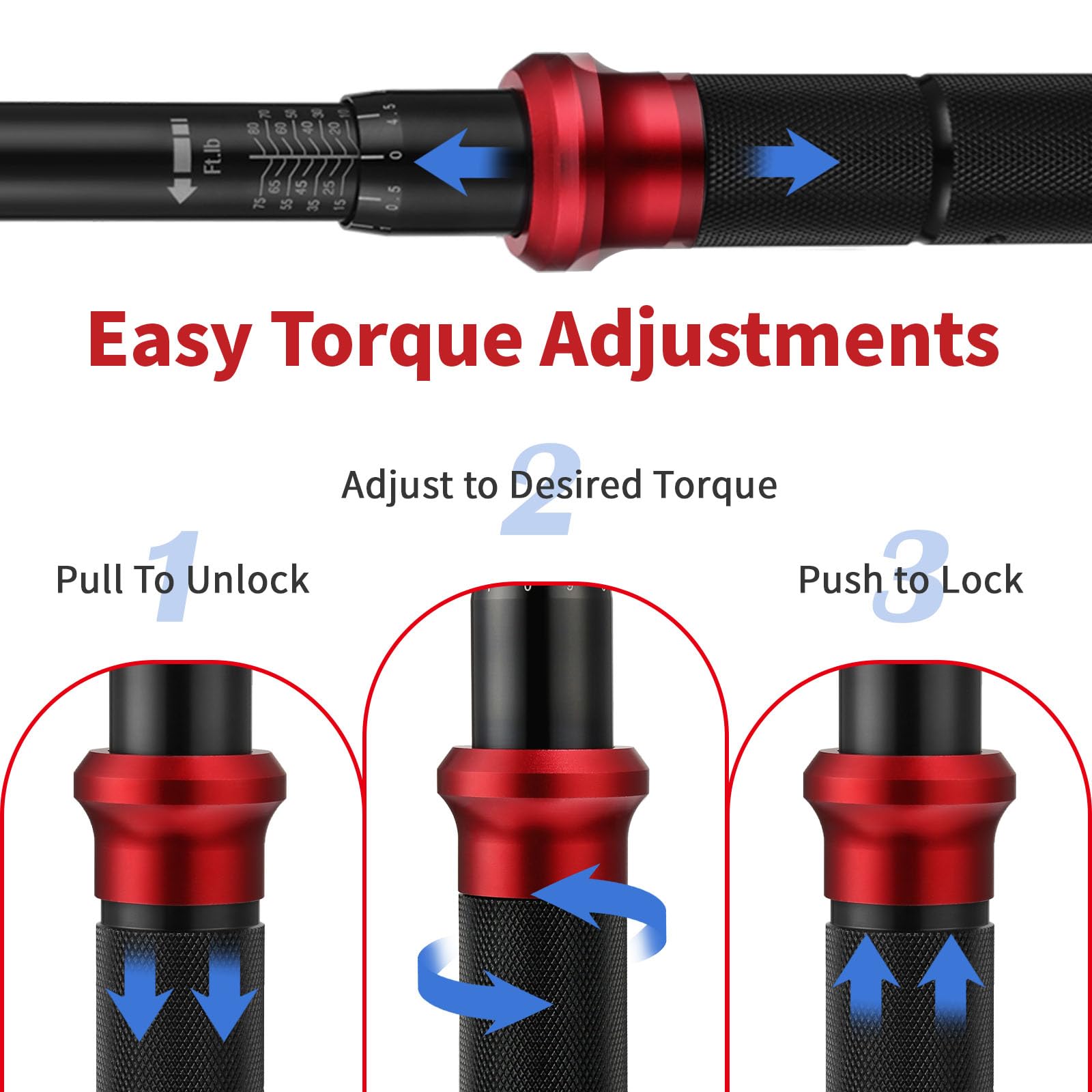 AEROFORCE Clé dynamométrique 3/8" (13,6-108,8 Nm), 72 dents ± 3 % CW Précision de couple professionnelle pour vélo, moto et voiture
