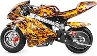 Vista 6 de XtremepowerUS Mini motocicleta prémium de bolsillo a gasolina de 40 cc, con motor de 4 tiempos para niños, con asiento acolchado aprobada por la EPA