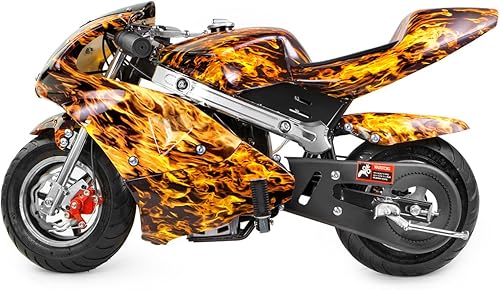 Miniatura 6 de XtremepowerUS Mini motocicleta prémium de bolsillo a gasolina de 40 cc, con motor de 4 tiempos para niños, con asiento acolchado aprobada por la EPA