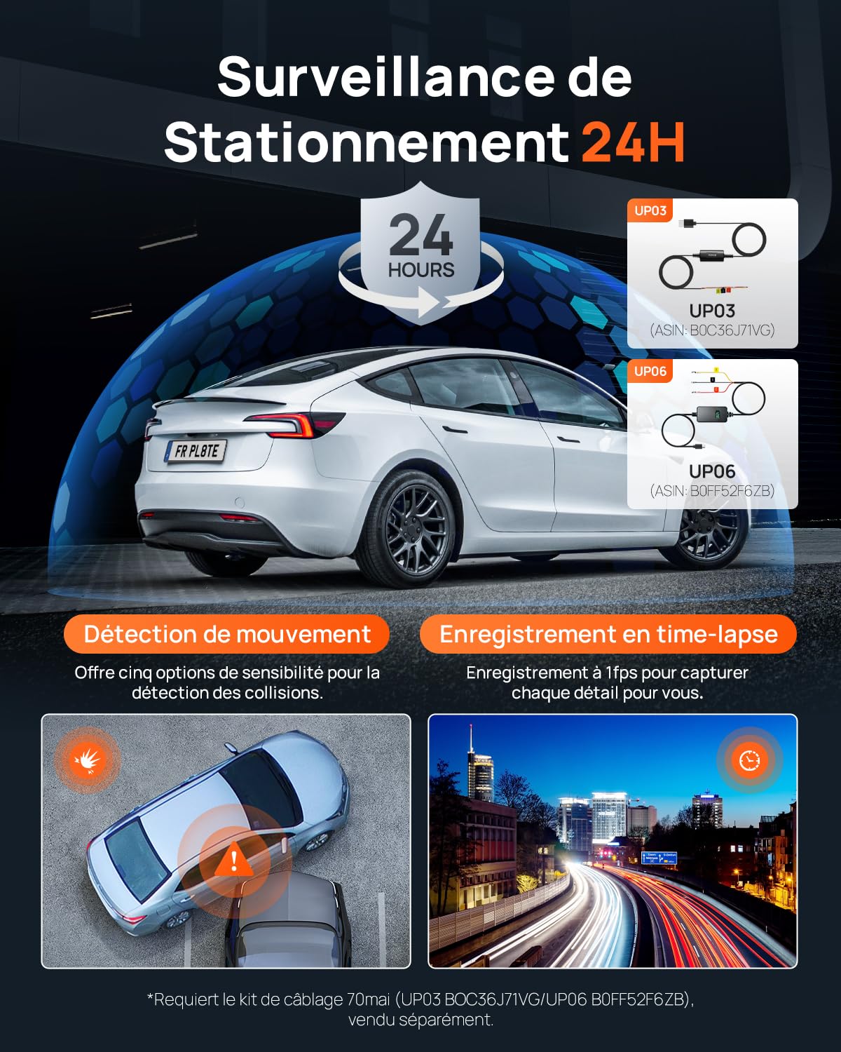 70mai A800SE Dashcam + SD 128GB + UP03