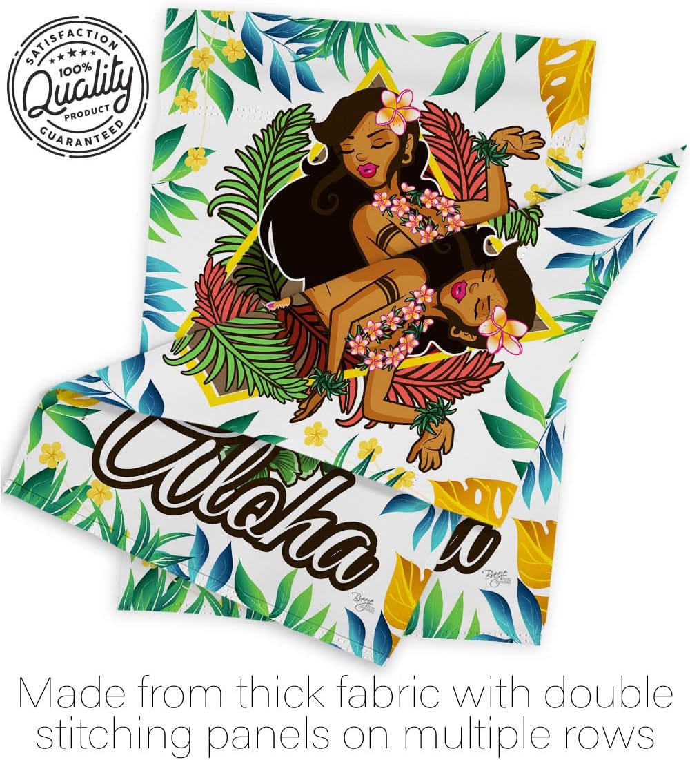 Breeze Decor H106083 Hula Girl Summer Fun in The Sun Decorative Vertical House Flag, 28" x 40", Multicolor