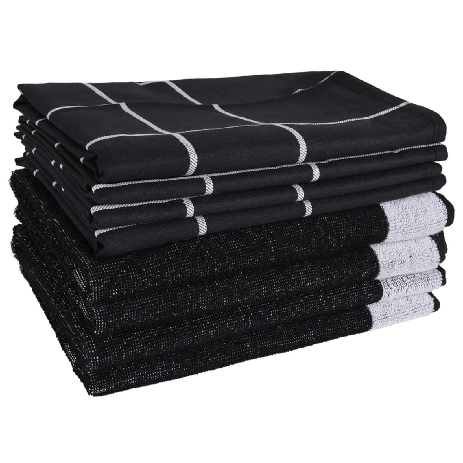 Homgoday Set di panni 12 pezzi cotone nero e grigio asciugamani casa e giardino