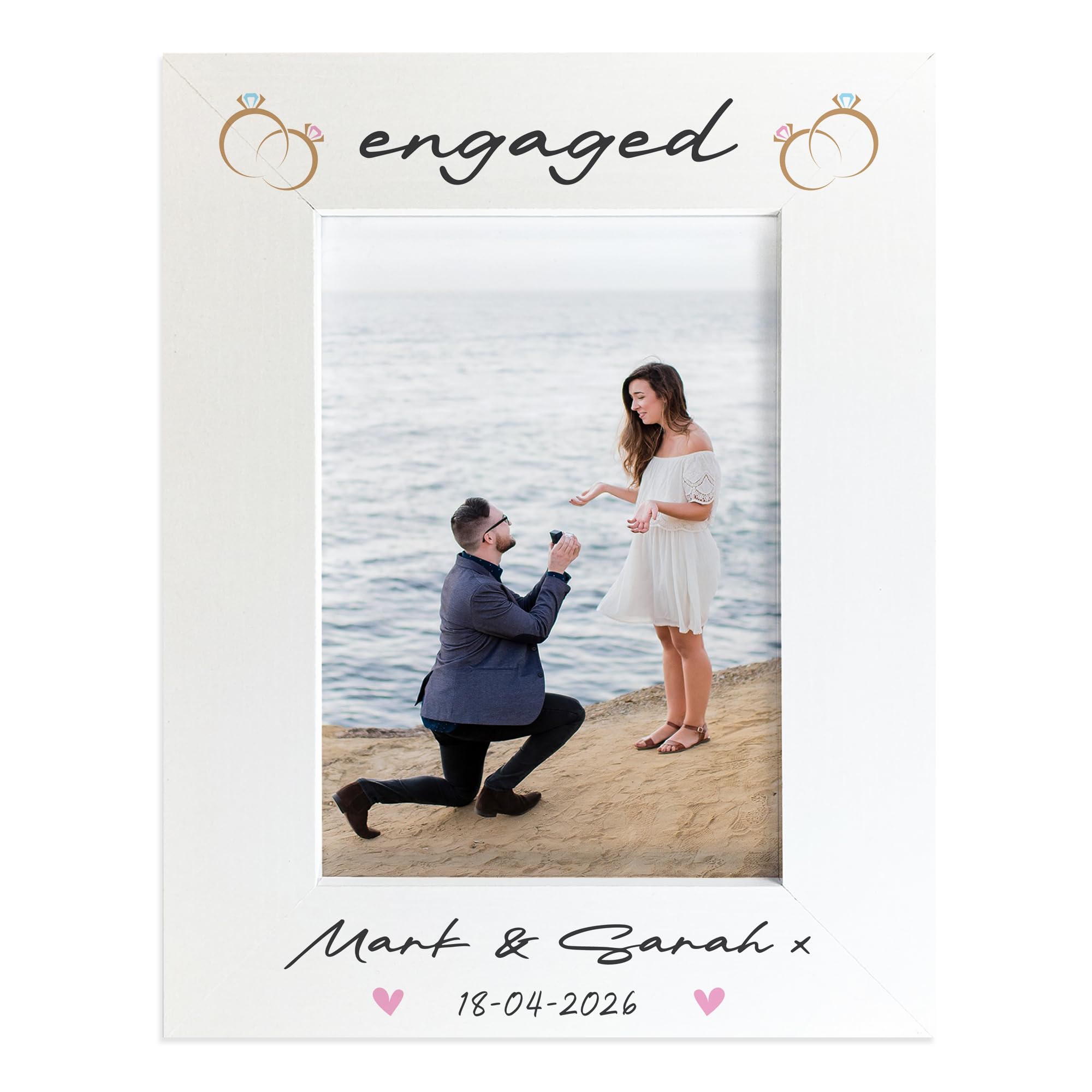 RED OCEAN Engagement Frame Personalised Engagement Gifts For Couples Him Her Engagement Picture Frame Gift Idea