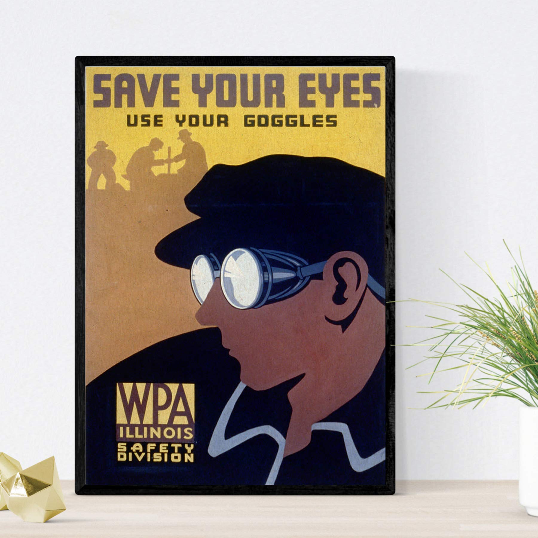 Nacnic Vintage Poster Vintage poster Work carefully Use your glasses. A3 size, Care Working, 42L x 29.7W cm - Image 2