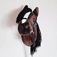 Vista 3 de Caballo de juguete para niños A4 Castaño Caballo de juguete con palo