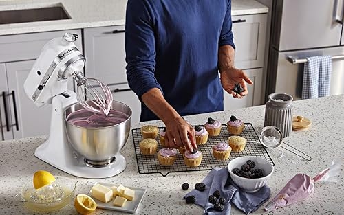 Miniatura 4 de Batidora clásica de pie KitchenAid K45SSWH K45SS 275W 412qt Blanco