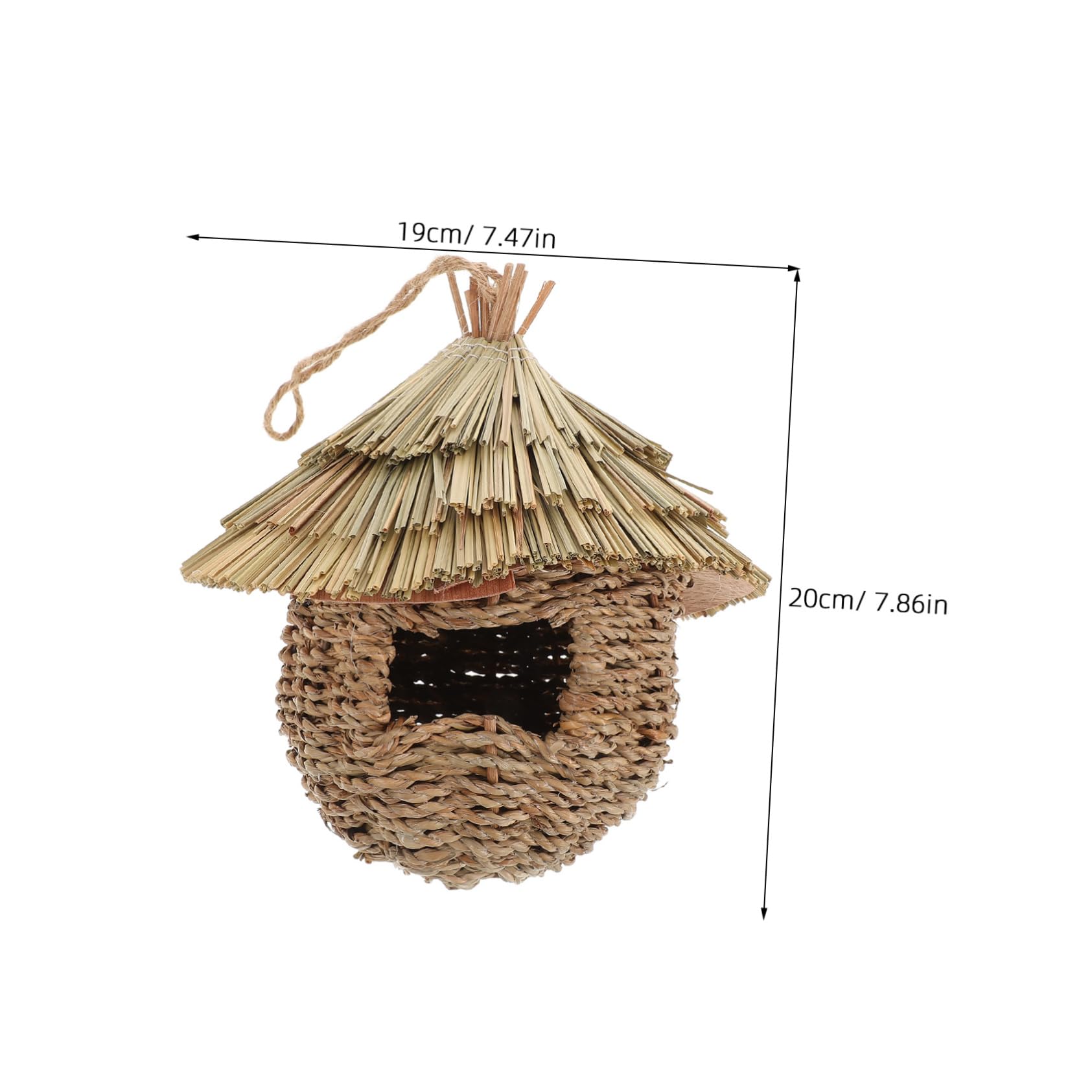 Levemolo Grass Hummingbird House Hand Woven Bird Nest Outdoor Hanging Bird Hut Parrot Hideaway Shelter for Resting Breeding Playing