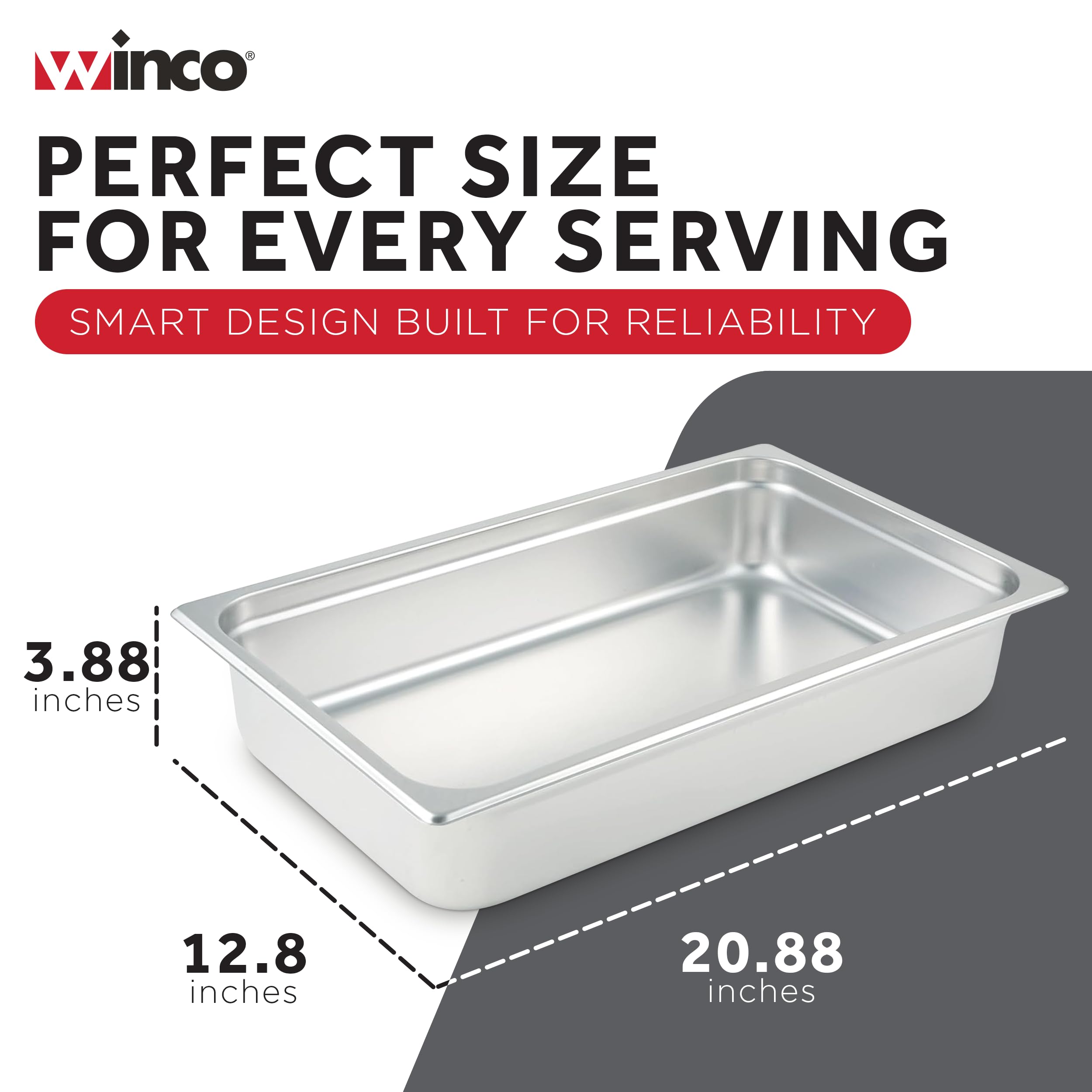 Winco Anti-Jamming Steam Pan, Full-Size x 4-Inch,Stainless Steel,Medium — Amazon image 5