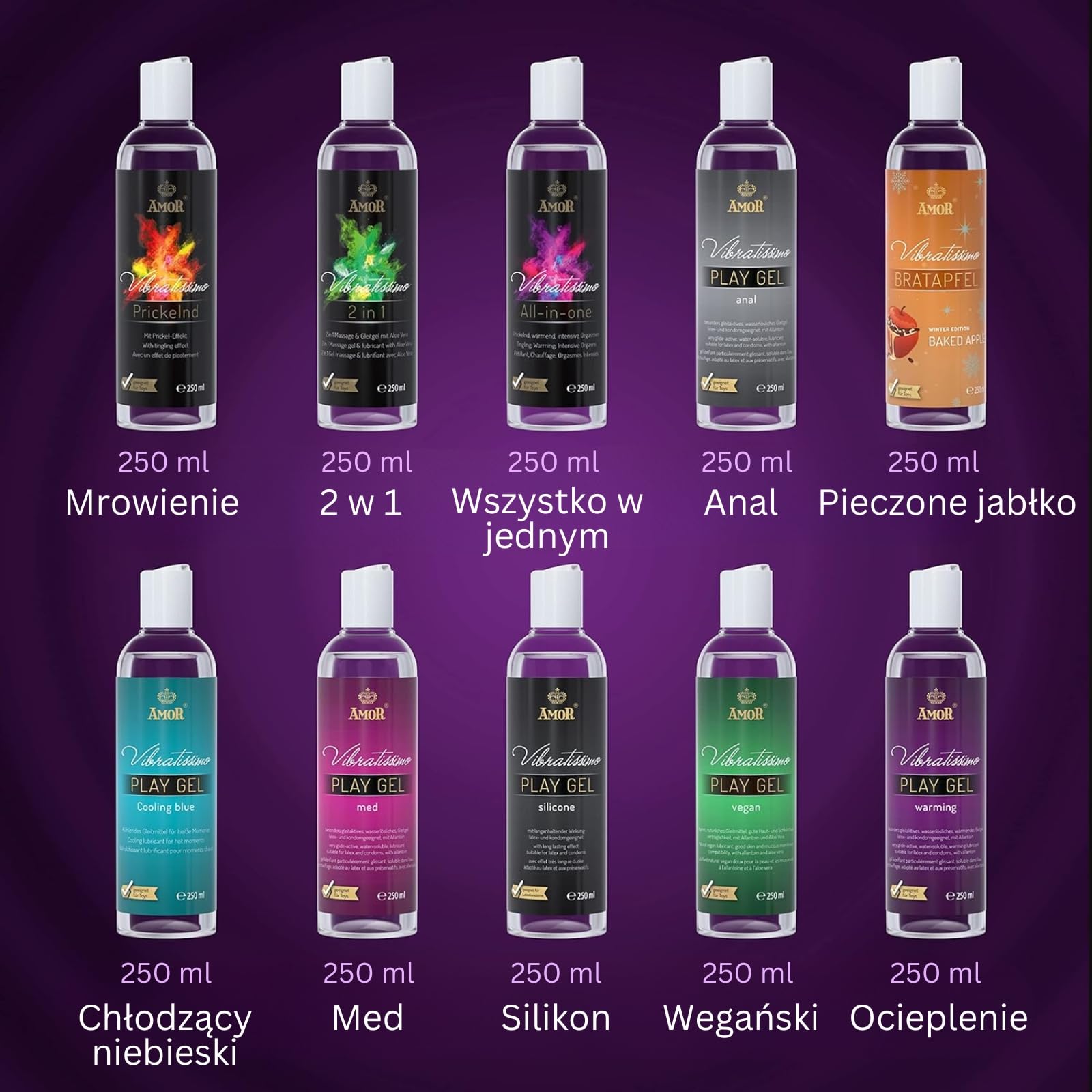 Vibratissimo Play Gel Pobudzający 250 ml I Lubrykant z efektem pobudzającym I Lubrykanty na bazie wody I Żel odpowiedni do zabawek silikonowych i prezerwatyw lateksowych I Wodny lubrykant