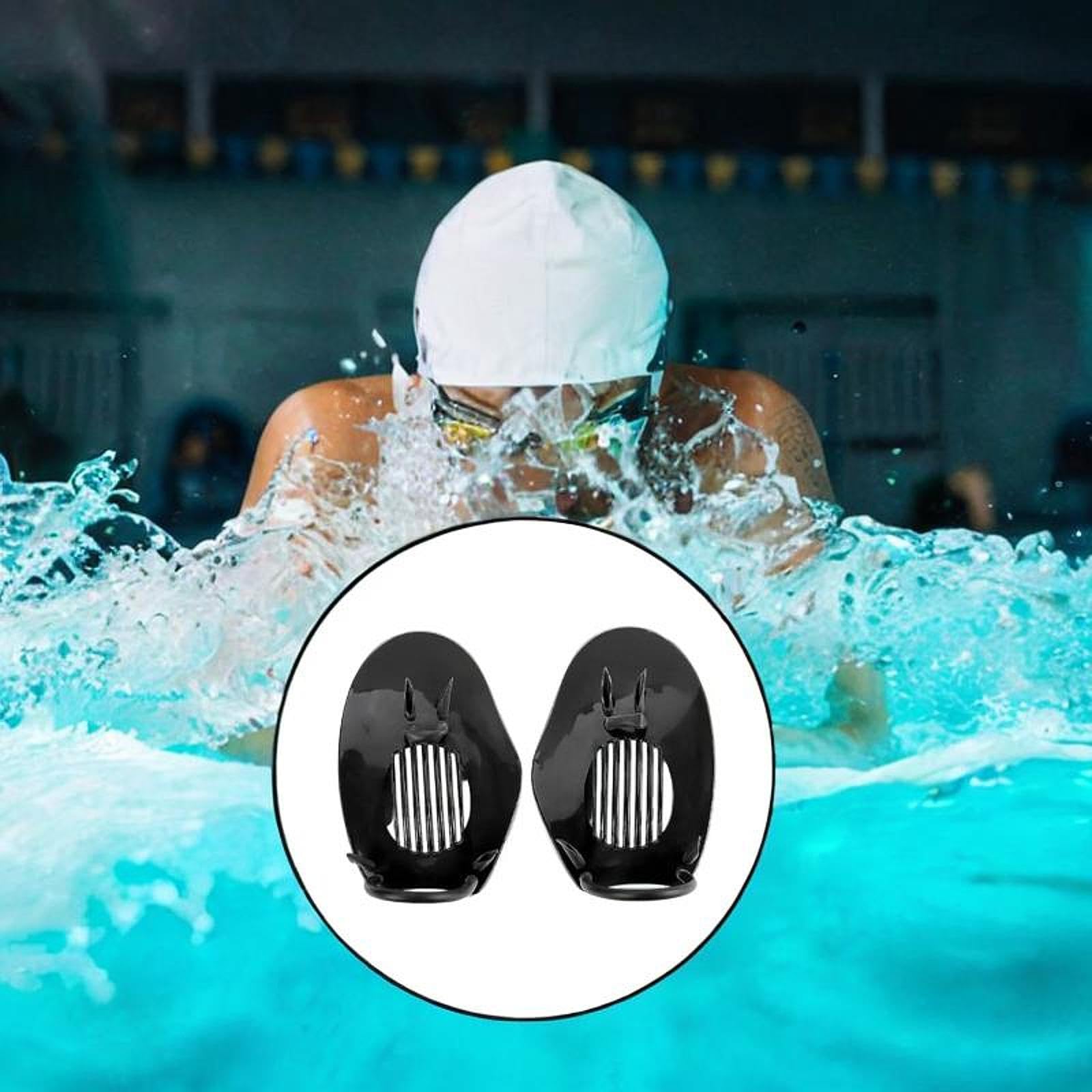 rockible Swimming Hand Paddles Hand Fins Pool Exercise Equipment Beginner Water Sports Outdoor Professional Child Adults Swim Paddles , Black