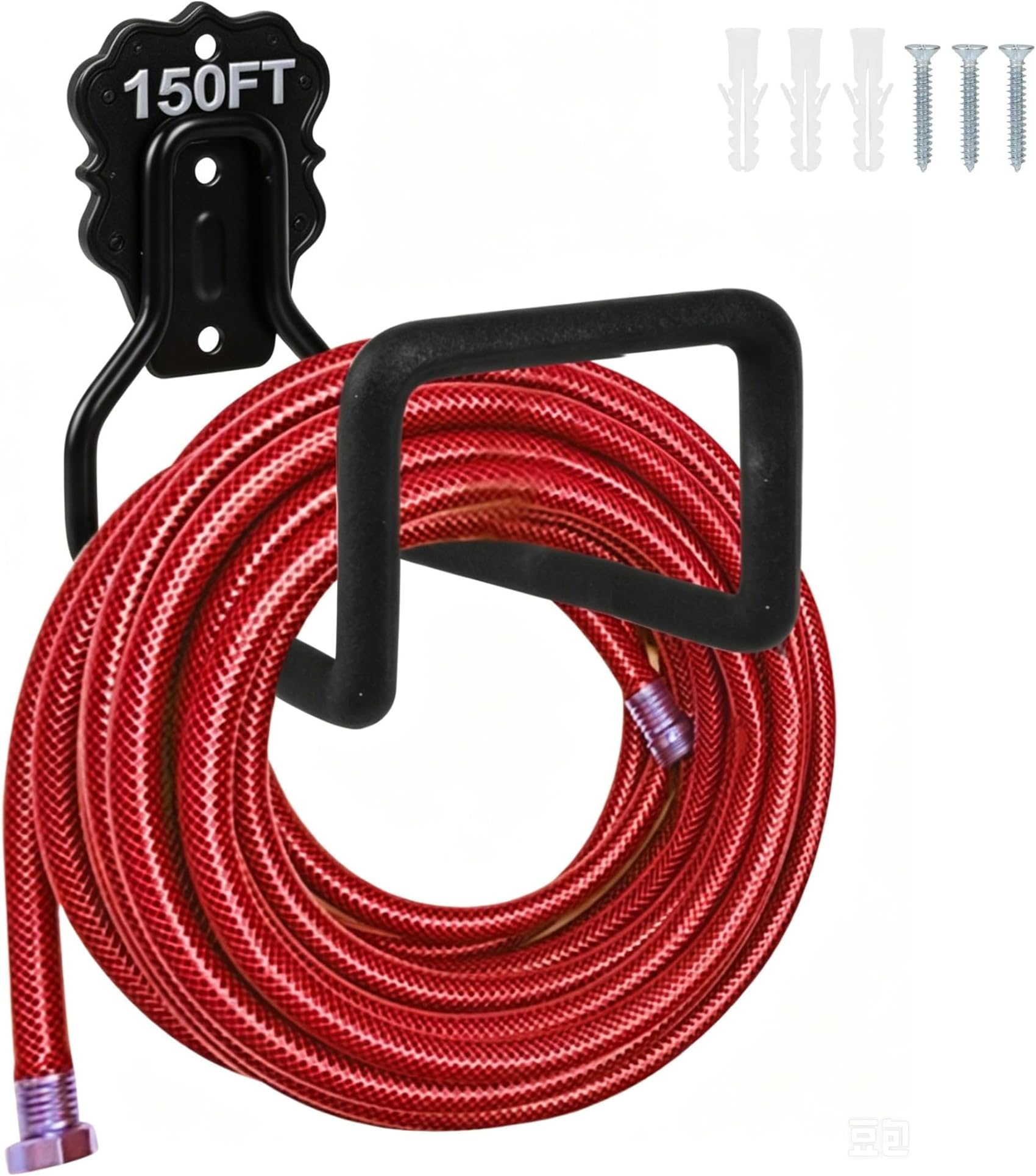 PeoMev Metal Garden Hose Holder - Heavy Duty Hose Hanger Wall Mounted Water Hose Holder for Outside Yard, Durable Hose Hooks Ideal for Water Hose, Extension Cords (1pcs)