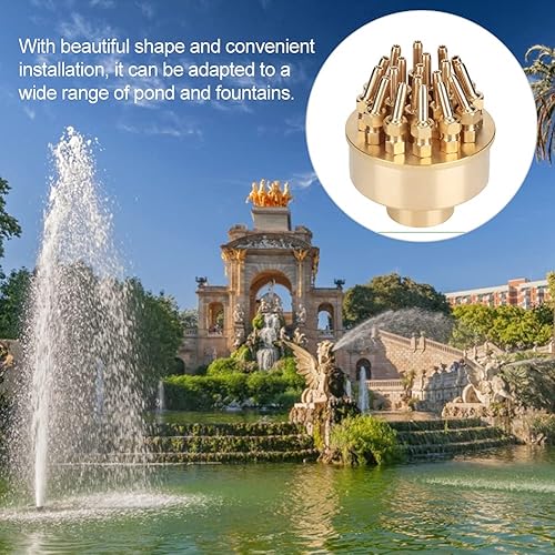 Miniatura 6 de ViaGasaFamido Boquilla de fuente de latón de alta dureza, fácil instalación, rociadores de forma hermosa, pulverizador, cabezal duradero, accesorios