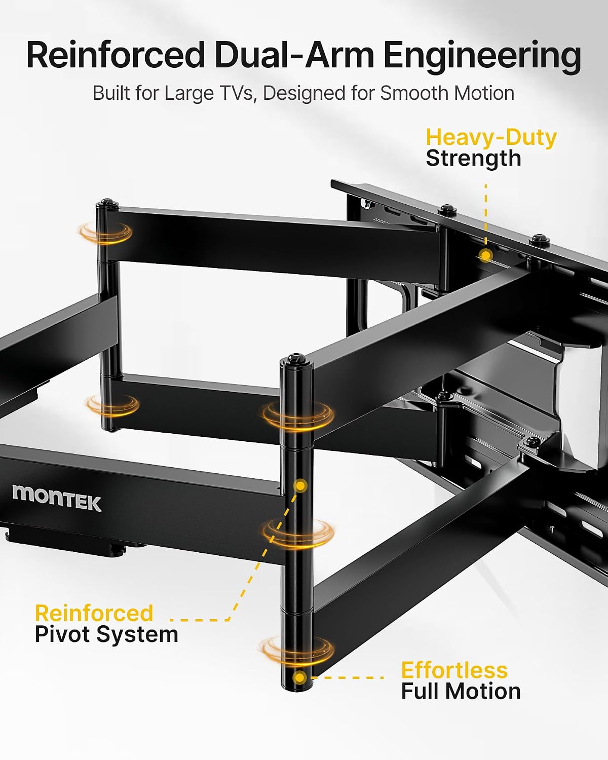 monTEK Heavy Duty 40" Long Arm Full Motion TV Wall Mount for 60-120" TVs 8 71i4F2TcDaL. AC SL1500