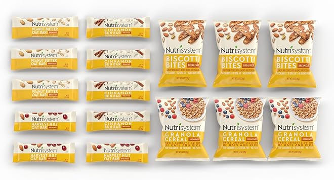 Nutrisystem On-The-Go Breakfast Bars, Muffins, and Biscotti, Helps Support Weight Loss - 16 Count