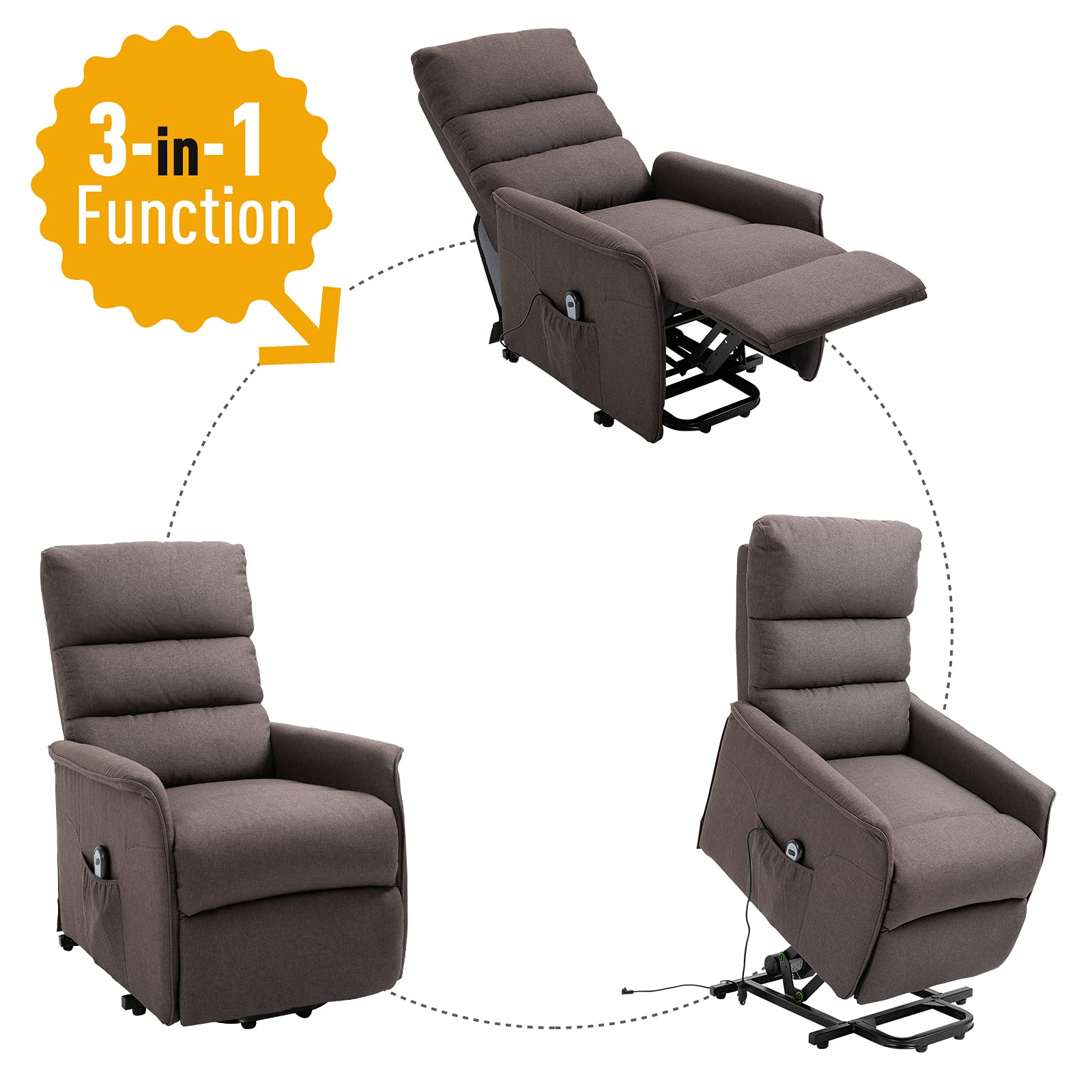 Power Lift Assist Recliner Chair for Elderly with Remote Control