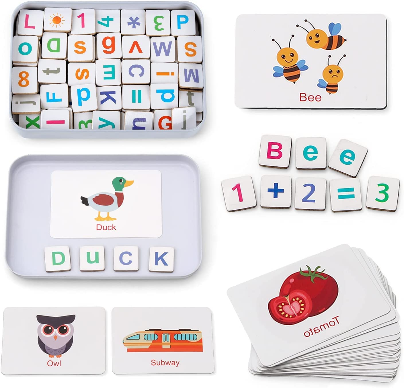 Educational Toy Set, Magnetic Letters Numbers Alphabet, Fridge Magnets, ABC 123, Preschool Learning Spelling Counting, Uppercase Lowercase Math, for 3 4 5 Years Kid Toddler