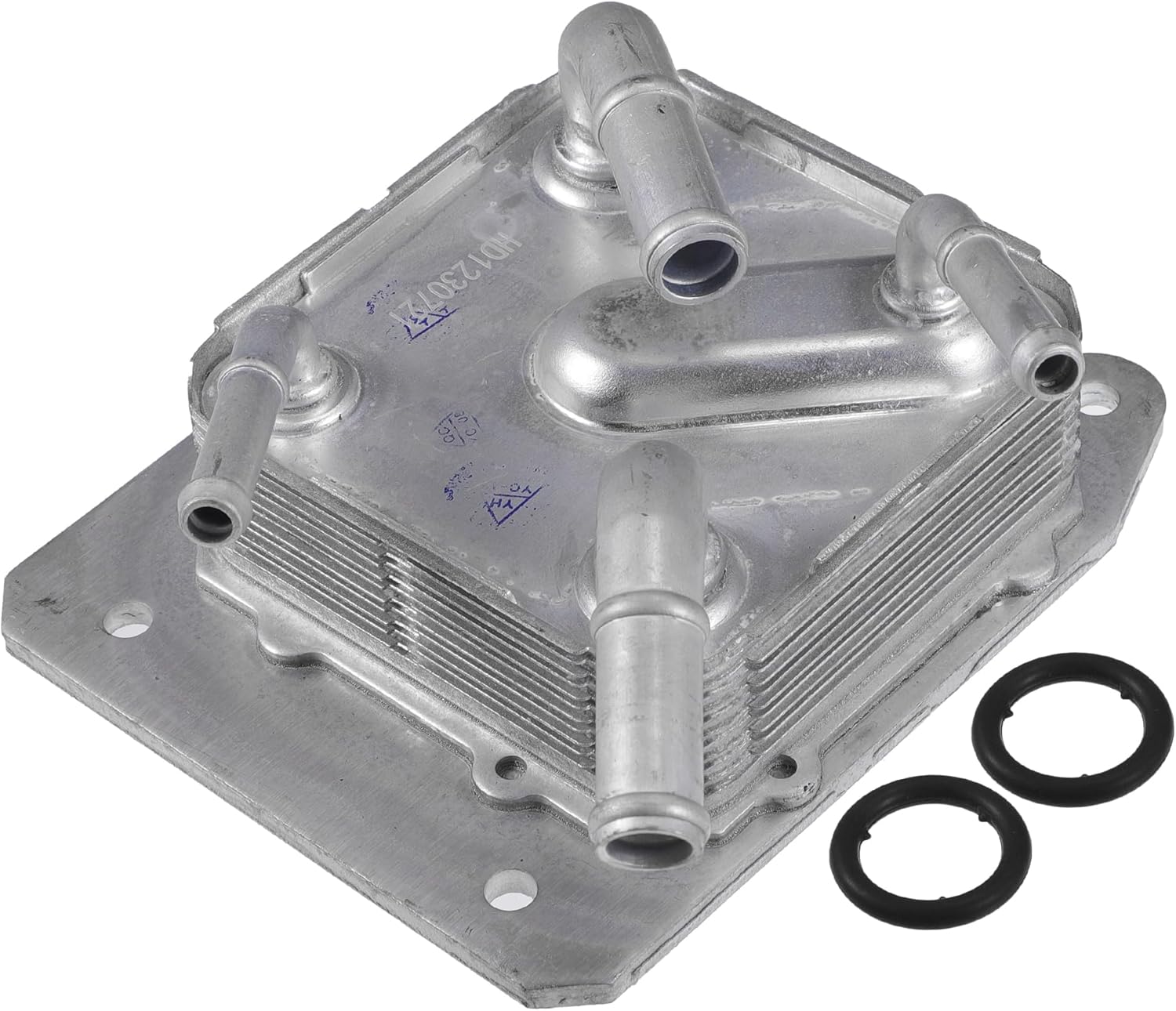 Engine Oil Cooler Kit Compatible for Nissan Altima Maxima Murano, Durable Aluminum Alloy Silver Tone Transmission Oil Cooler with O-rings Seal