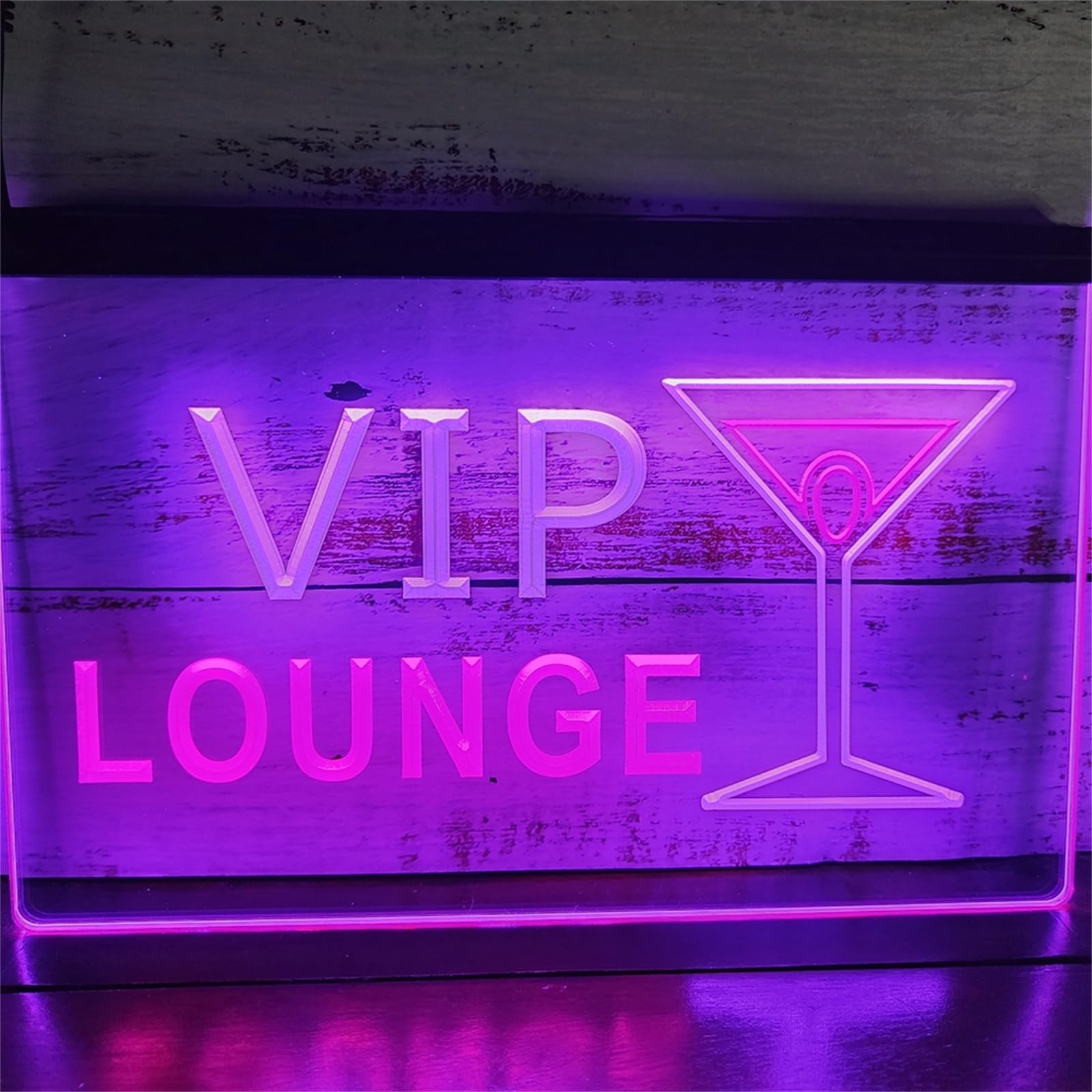 Zayeksole VIP Lounge Neon Sign for Wall Decor, Dual Color Dimming USB Powered LED Neon Lights for Hotels, Clubs, Bars,Red Purple,40x30cm