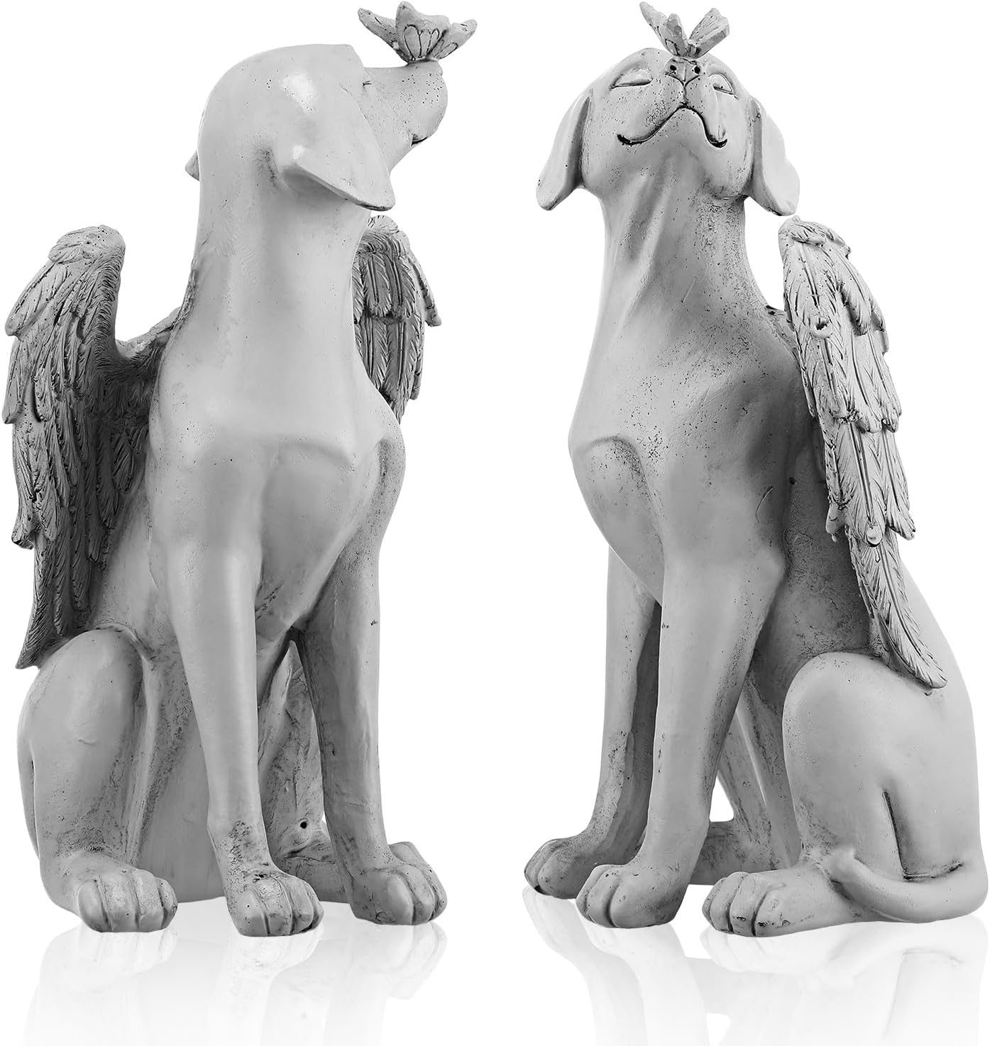 Kigley 2 Pcs Angel Dog Memorial Statues 8.3'' H Pet