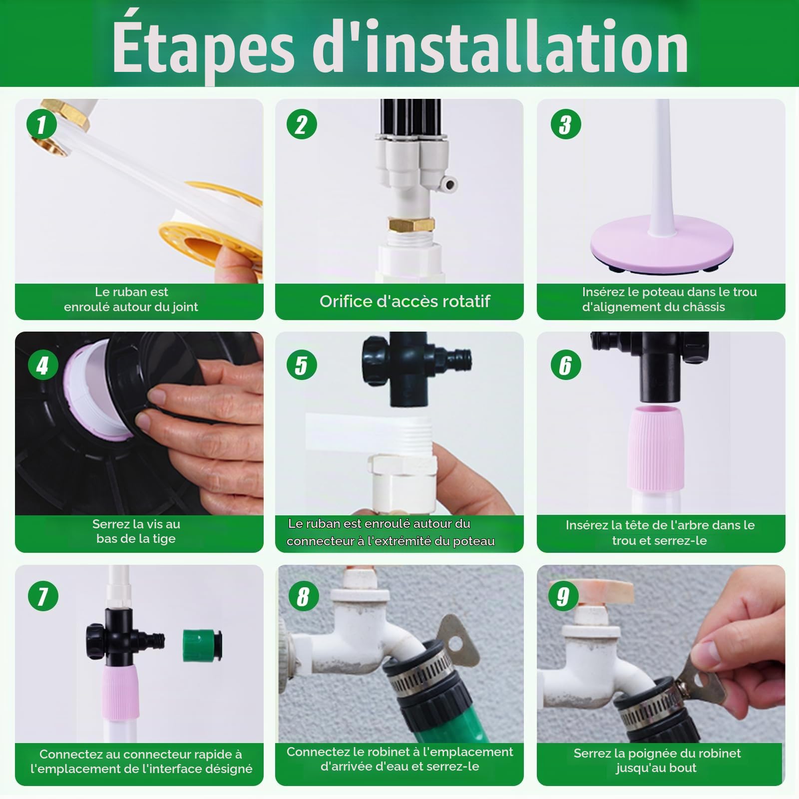 Brumisateur de Exterieur Refroidissement, Brumisateur de Jardin Système de Brumisation Portable avec 4 Buses, Système Refroidissement par Brume Debout pour Patio Jeux d'eau Fêtes à la Piscine