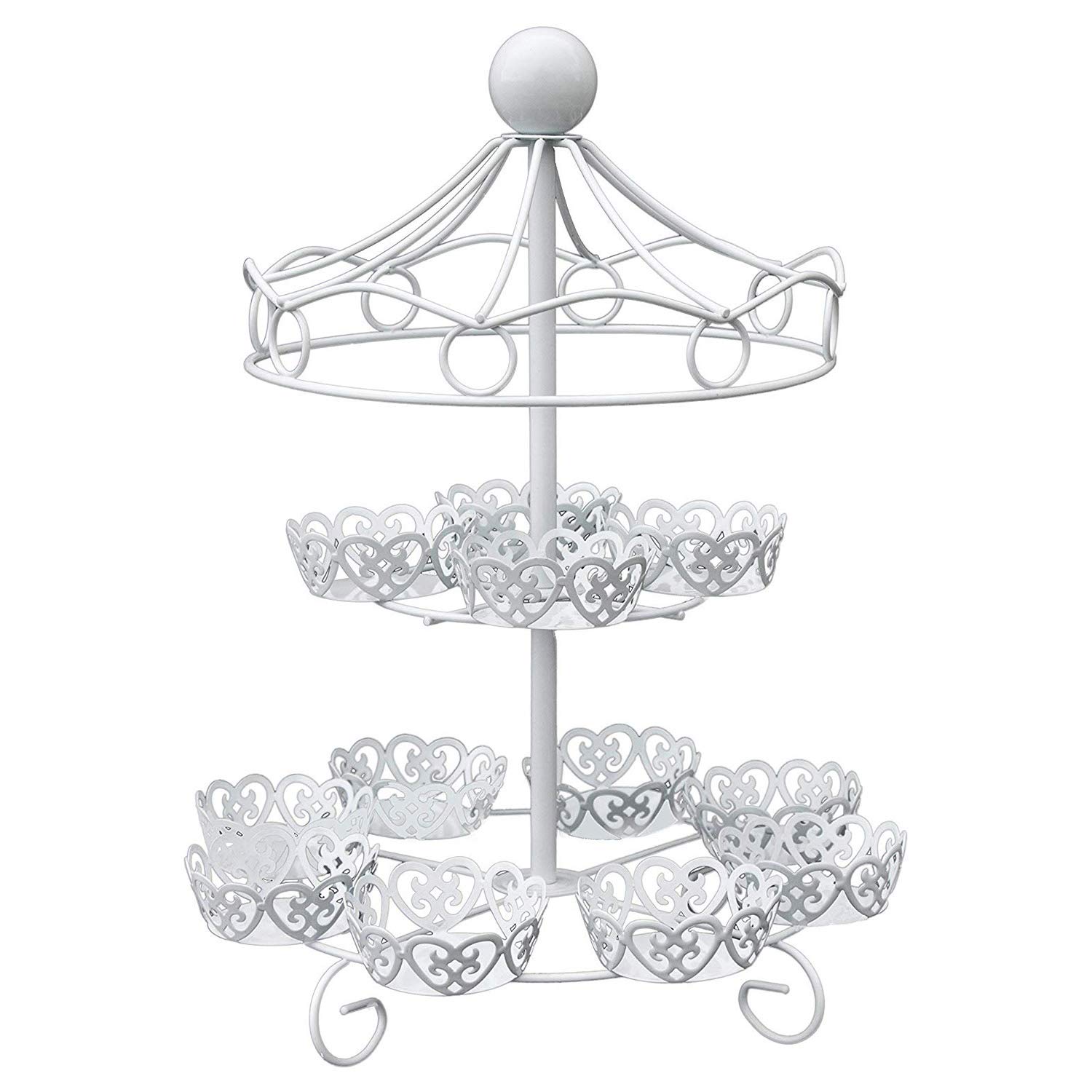 pizarra 2 Layer-12 Count Cupcake Stand Holder Display Wedding Cake Cup Display Stand