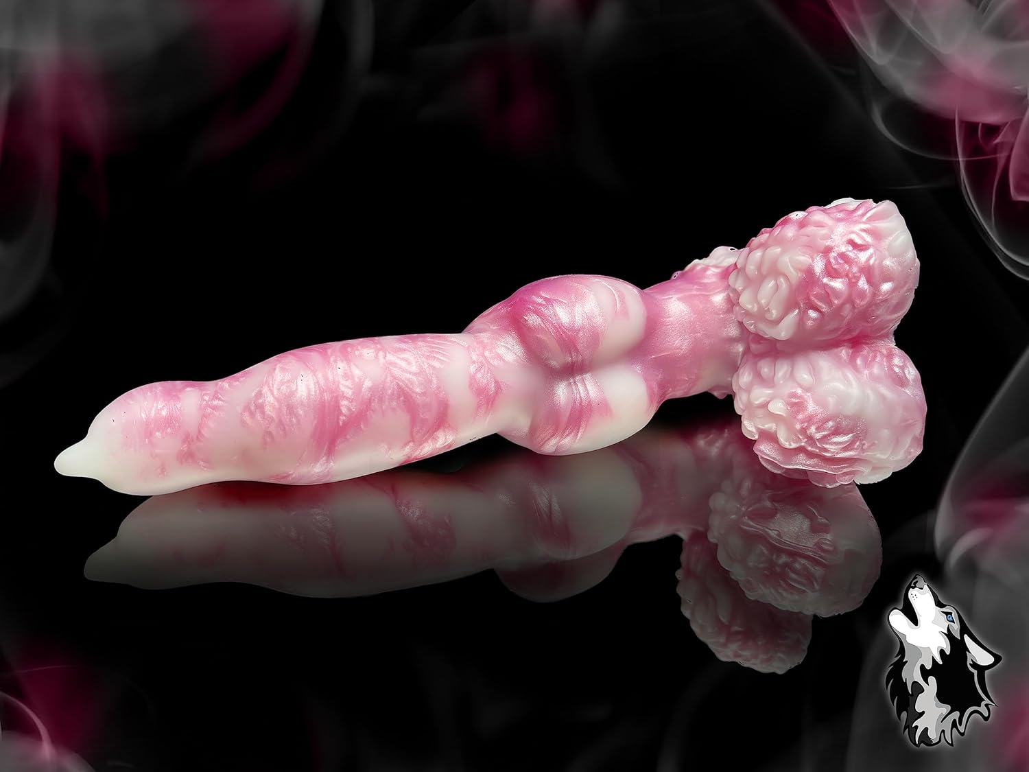 FlirtyDawg Fantasy Monster Werewolf Alien Dildo Adult Anal Realistic Sex Toy Butt Plug Platinum Silicone Knotted Lucky 7 inch Color Pink White