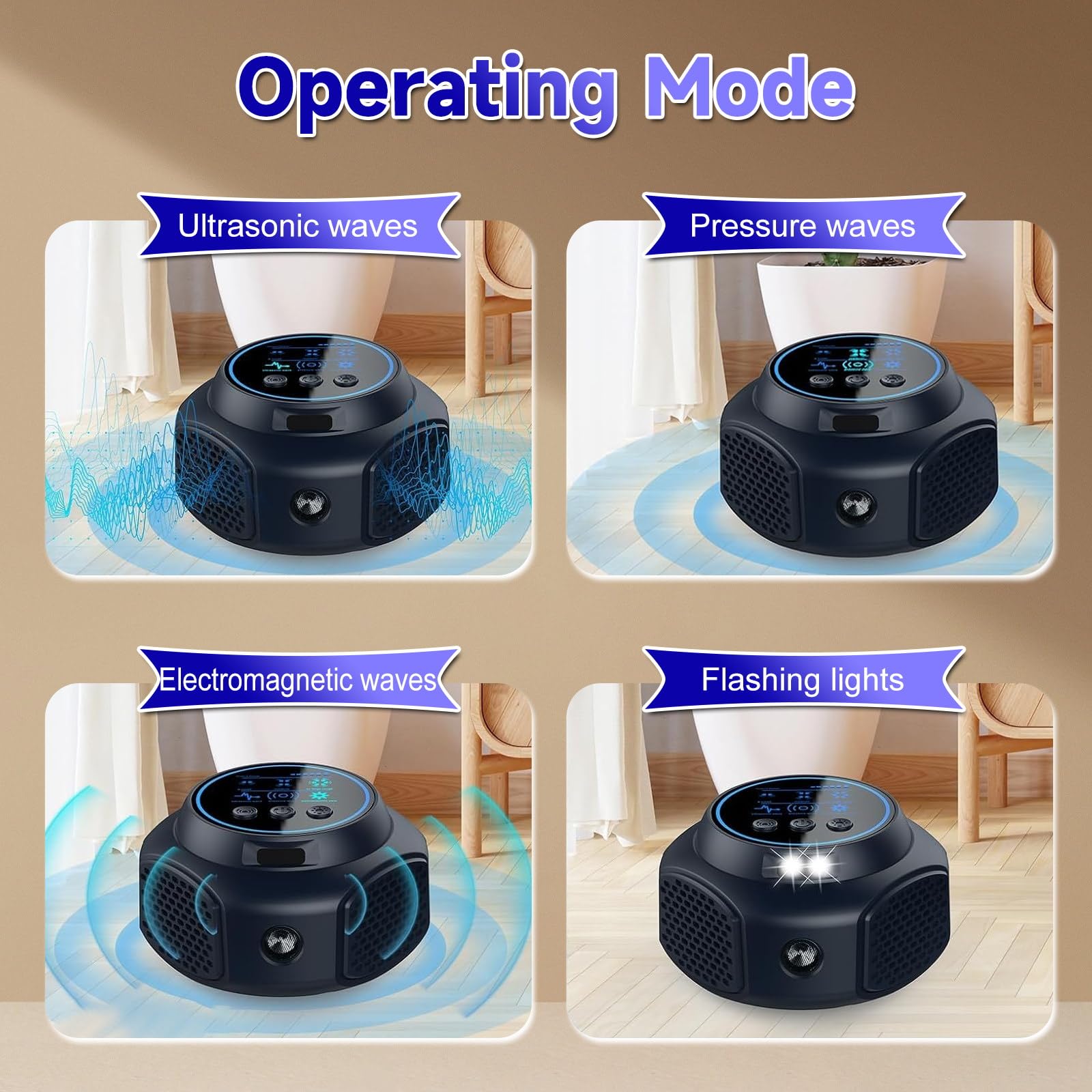 EPROICKS Ultrason Souris Et Rats, Couverture à 360 Degrés,Répulsif Souris Ultrason, Modulation De Fréquence Intelligente, Adapté à La Répulsion des Rongeurs dans De Multiples Scénarios