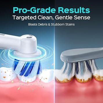 COSLUS C60 Rechargeable Rotating Electric Toothbrush for Adults, Black