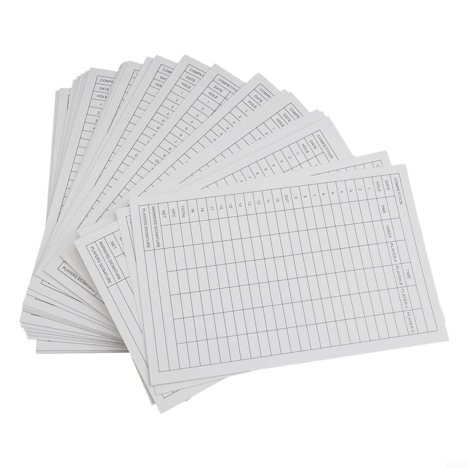 Paquete de 40 tarjetas de puntuación de golf, papel recubierto para miembros de palos de golf, árbitros y participantes del torneo