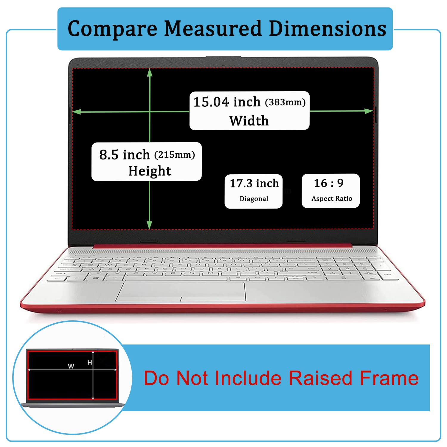 2 Pack Anti-Glare Screen Protector for 17.3