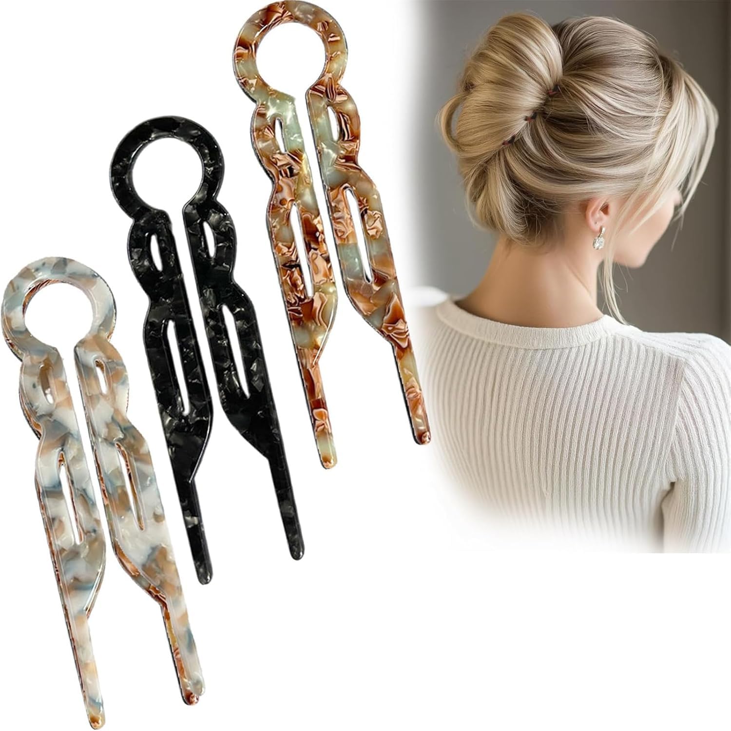 Prestige French Hair Pins,New Hair Accessories, Elegant Hair Clips for Women, Suitable for All Hair Types (3pcs)