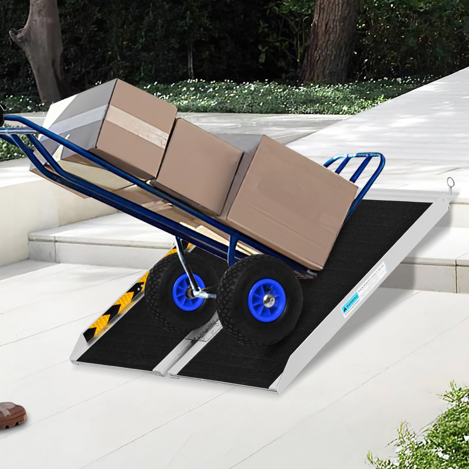 Rampa plegable para silla de ruedas, 91 cm, rampa para silla de ruedas, rampa de aluminio, antideslizante, carril de acceso móvil, soporta hasta 270 kg, rampa plegable para escaleras,