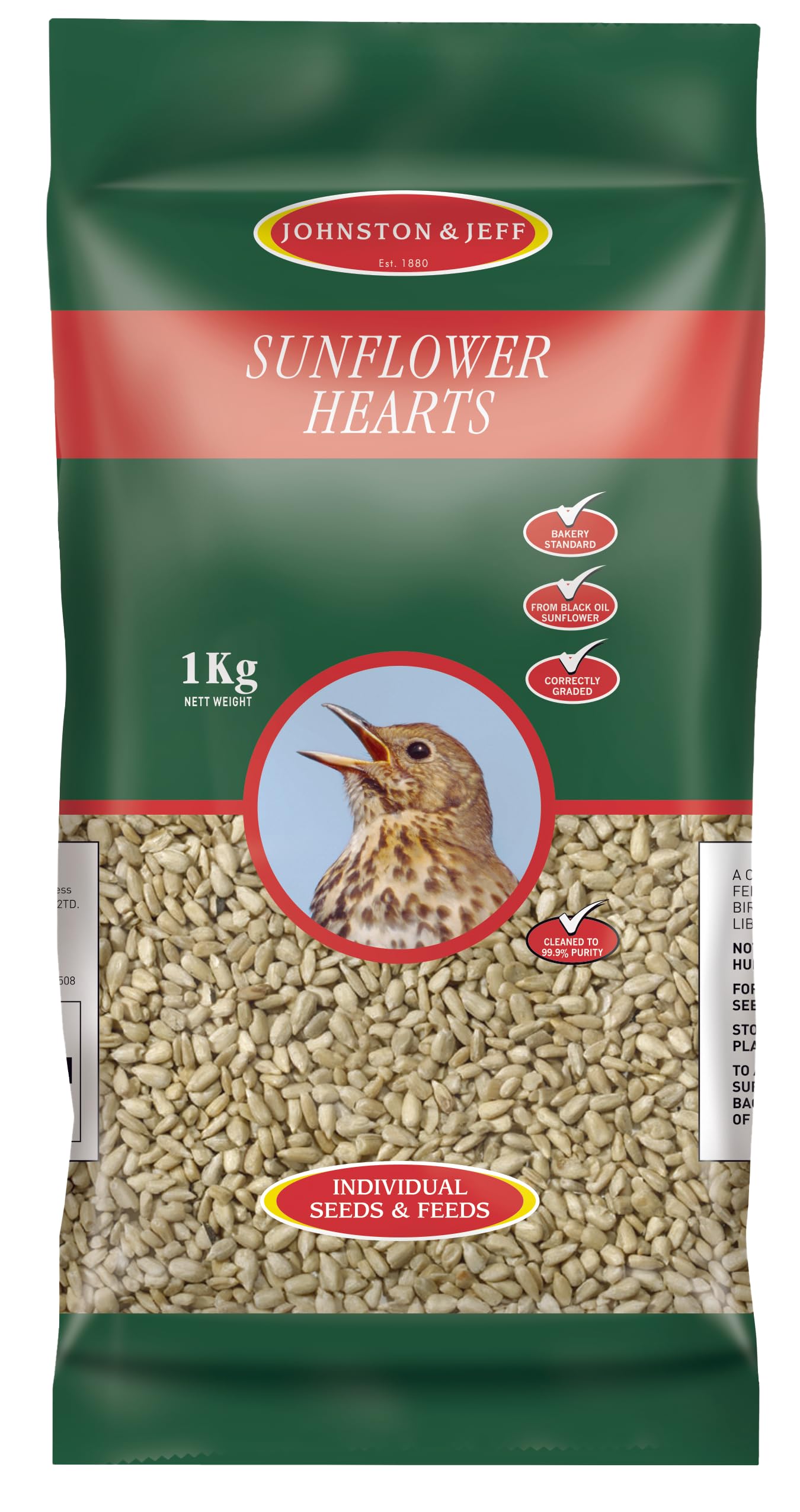 Johnston & Jeff 1kg Sunflower Hearts