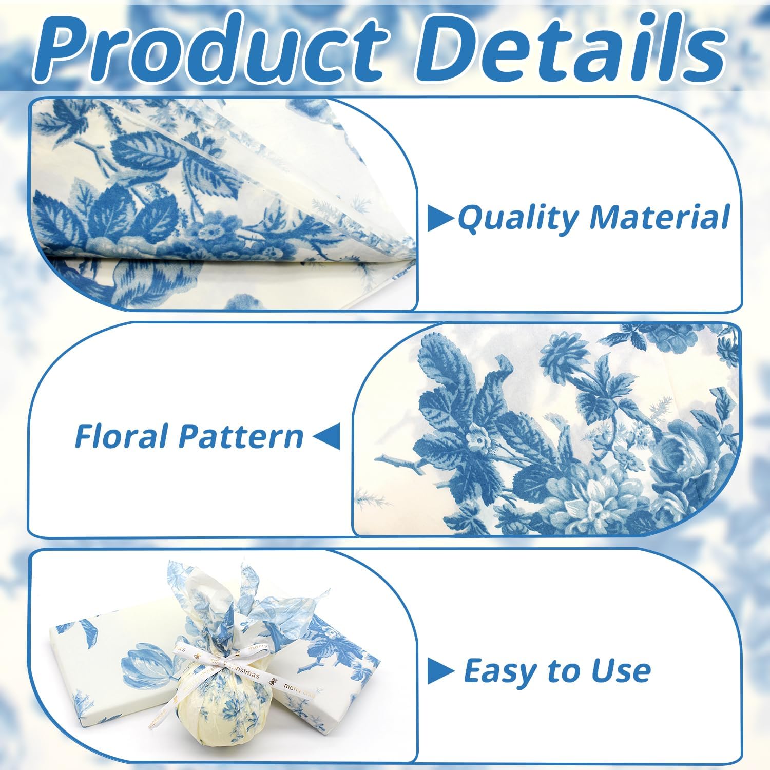 Benvo 20 Sheets Floral Print Tissue Paper 20 inch x 29 inch Decoupage Paper Decorative Tissue Gift Wrapping for DIY Art Craft Spring Wedding Birthday Baby Shower(Style B)